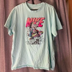 Gently Used Nike Light Blue T-Shirt with Vibrant Graphic